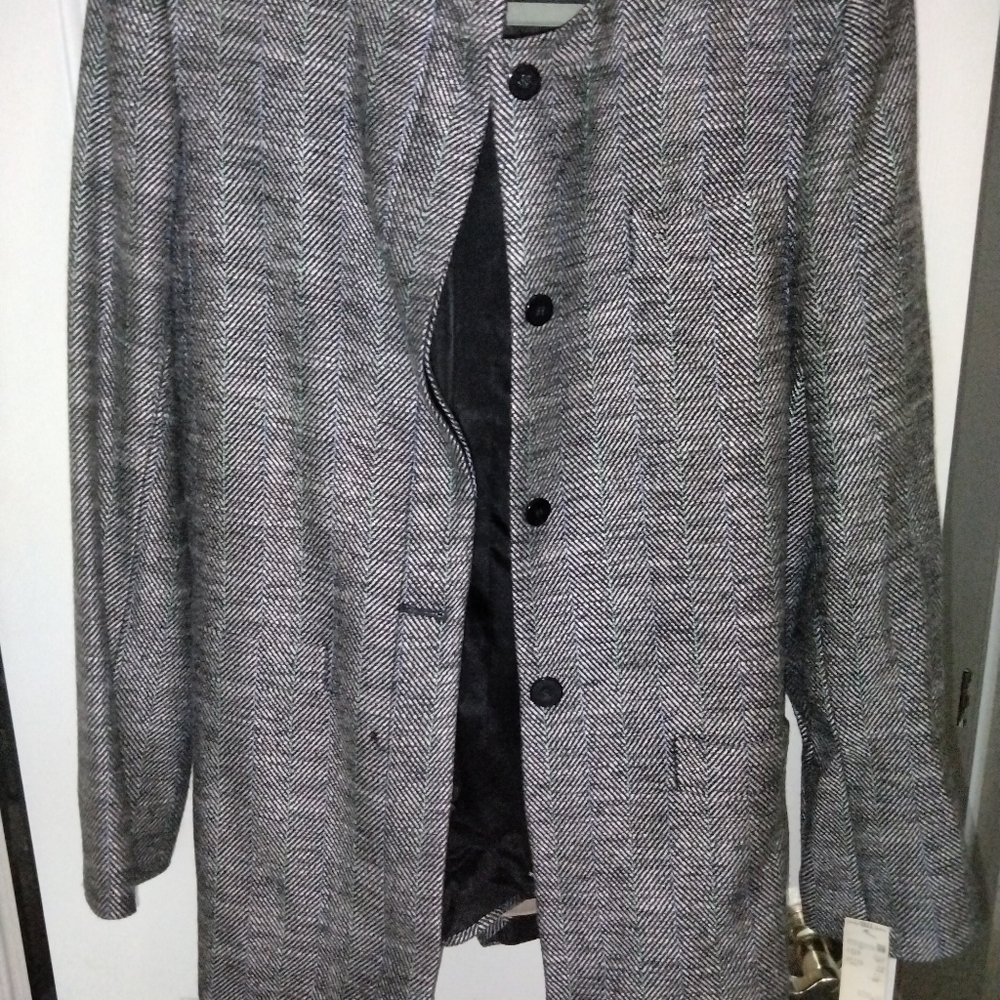Woman suits galore Tweed wool tall long Chevron style jacket 12 vintage new